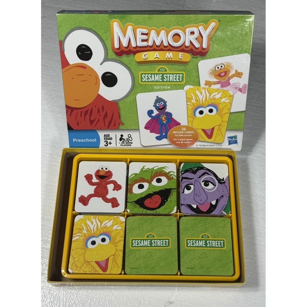 Hasbro Memory Game Sesame Street Edition COMPLETE Free Shipping